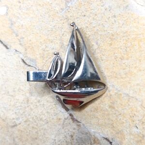 Vintage His Lordship NYC Star Tie Clip Sail Boat ⛵